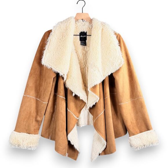 Me Jane Jackets & Blazers - Suede Faux Fur Cascade Jacket Western Large Penny Lane Cowgirl Y2K Camel Me Jane